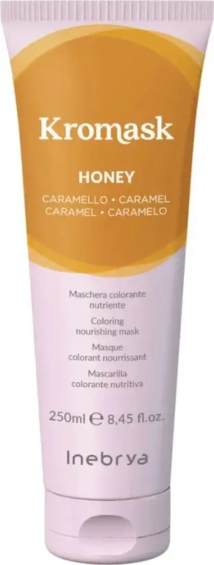 Maskë me ngjyrë për flokë Inebrya Kromask Karamel, 250 ml