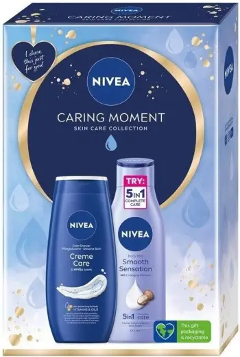 Set Nivea Caring Moment, Losion trupi 400 ml + Xhel Dushi 250 ml