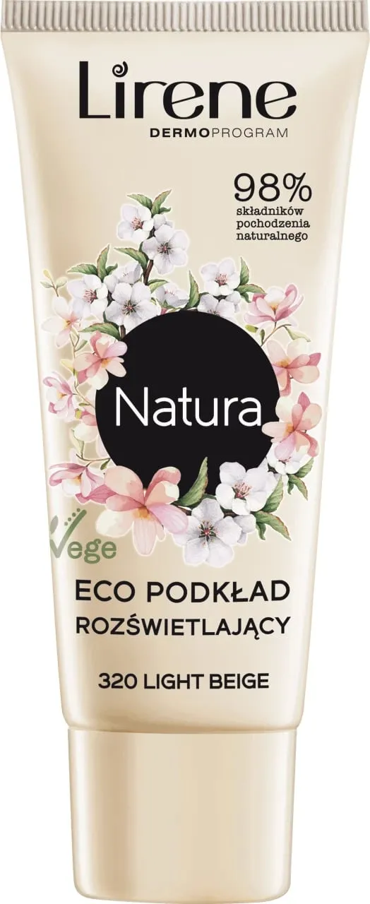 Pudër e lëngshme Lirene Natura Eco 320 bezhë e lehtë, 30ml - 1