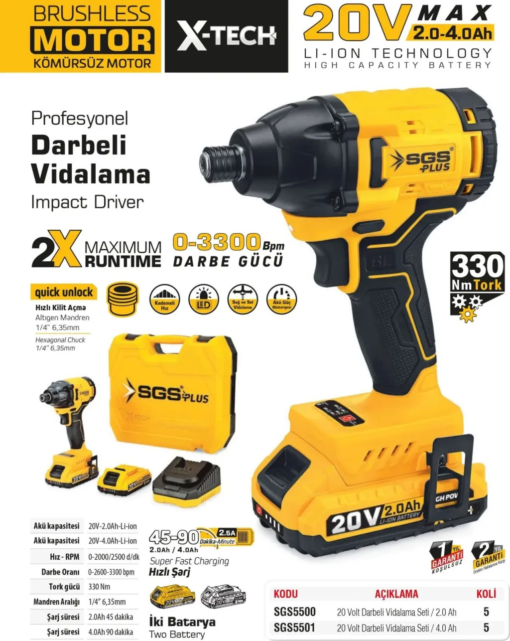 Aku per vida X-tech sgs5500 20V 2.0Ah - 1