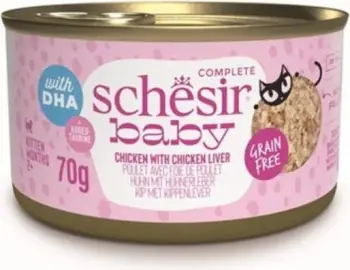 Ushqim për kotele Schesir Baby mish & mëlqi pule, 70 gr