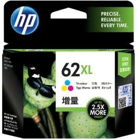 Ngjyrë printeri HP 62 XL, cian/magenta/verdhë, i zi - 1
