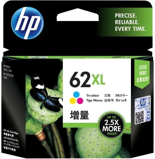Ngjyrë printeri HP 62 XL, cian/magenta/verdhë, i zi - 3