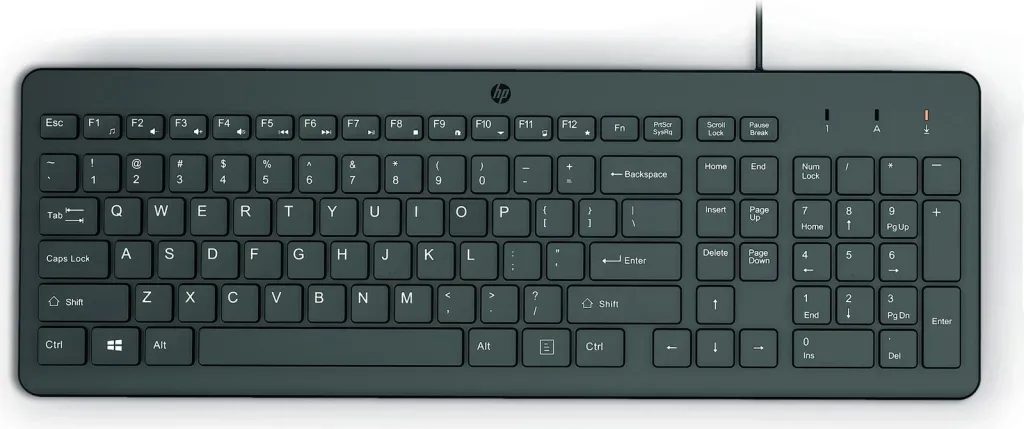 Tastierë HP 150, USB, QWERTY, e zezë - 2