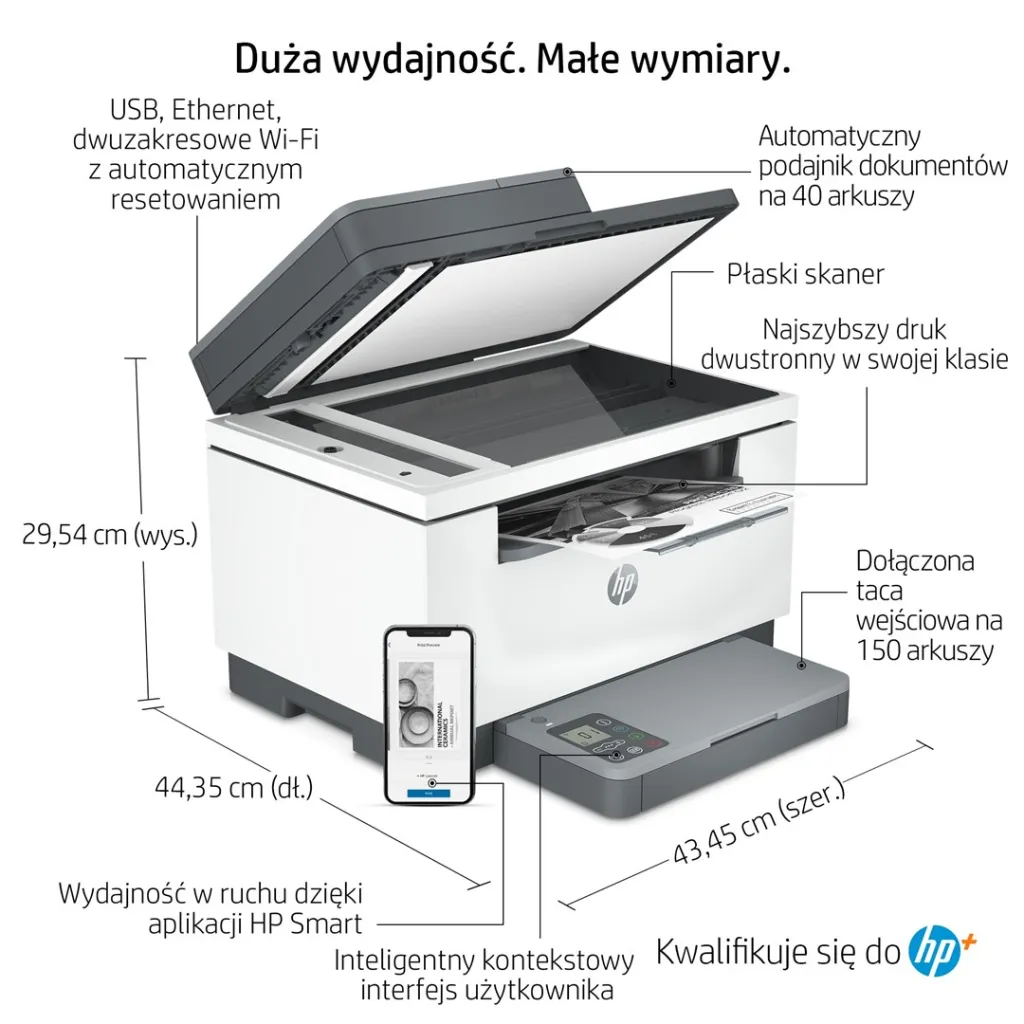 Printer HP LaserJet MFP M234sdne, A4 Mono, Multifunksional, i bardhë - 12