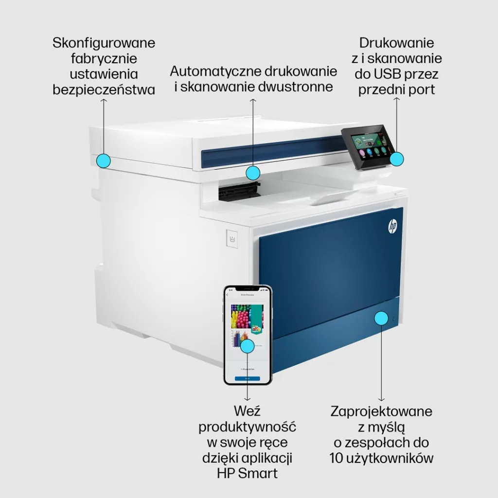 Printer multifunksional HP Color LaserJet Pro MFP 4302fdn, 33 ppm, i kaltër/i bardhë - 10