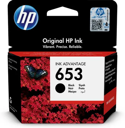 Ngjyrë për printer HP 653, 6 ml, e zezë - 1