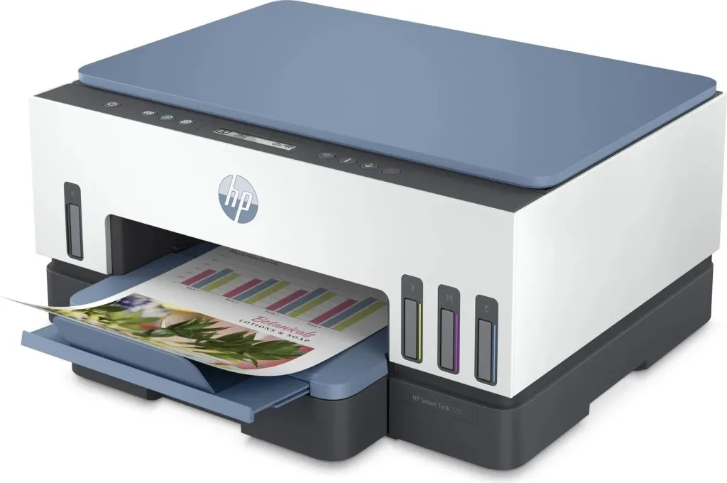 Printer HP Smart Tank 725, i bardhë / zi / kaltër - 3