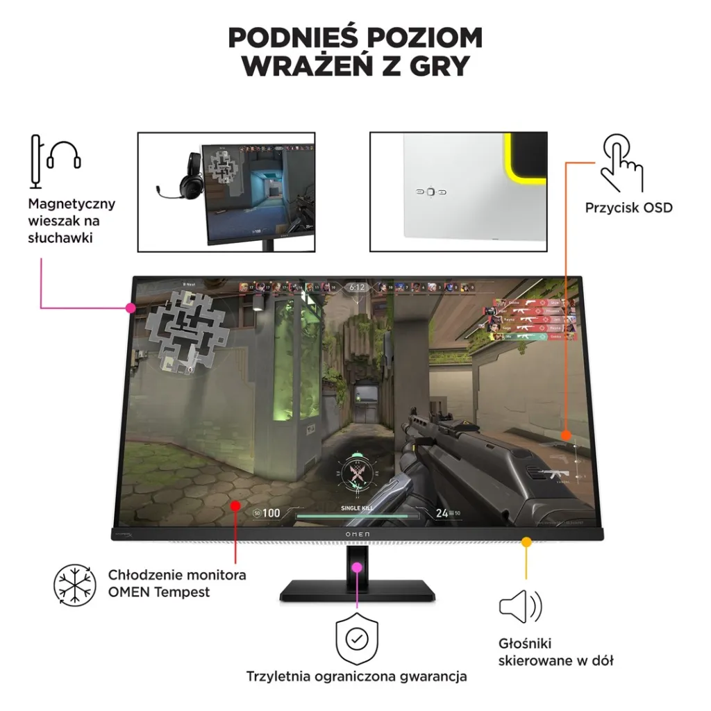 Monitor HP OMEN Transcend, 31.5" UHD OLED 240Hz, i bardhë/zi - 12