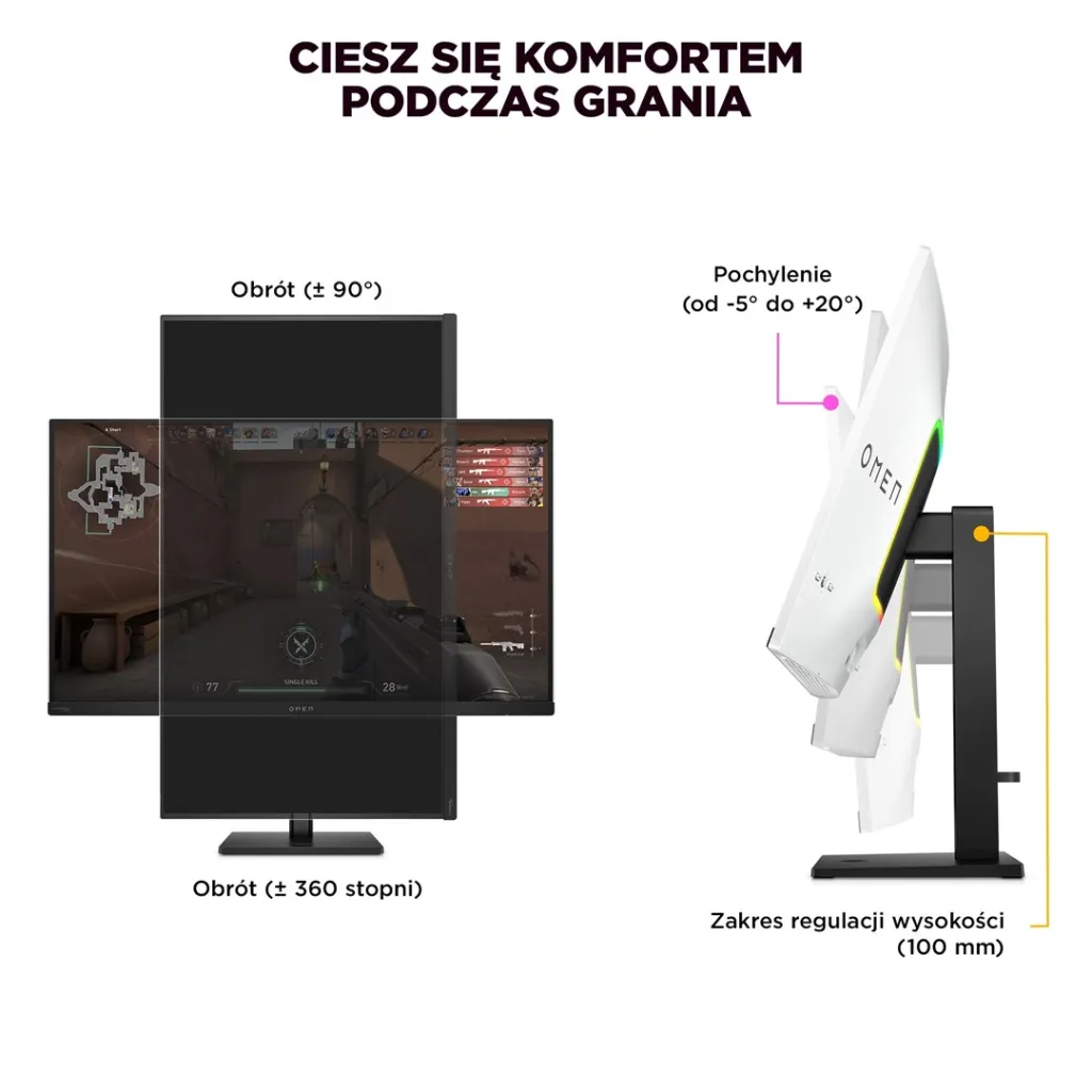Monitor HP OMEN Transcend, 31.5" UHD OLED 240Hz, i bardhë/zi - 4