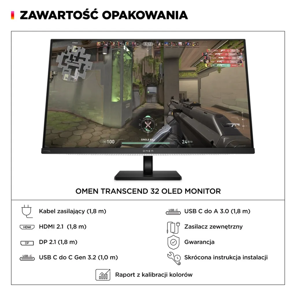 Monitor HP OMEN Transcend, 31.5" UHD OLED 240Hz, i bardhë/zi - 10