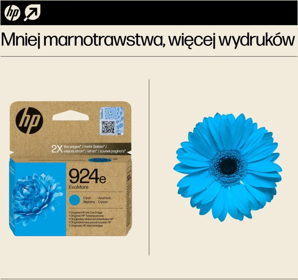 Ngjyrë për printer HP Ink 924e EvoMore, e kaltër - 15