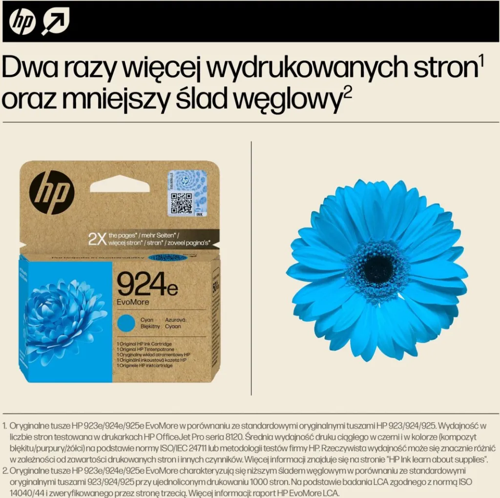 Ngjyrë për printer HP Ink 924e EvoMore, e kaltër - 7