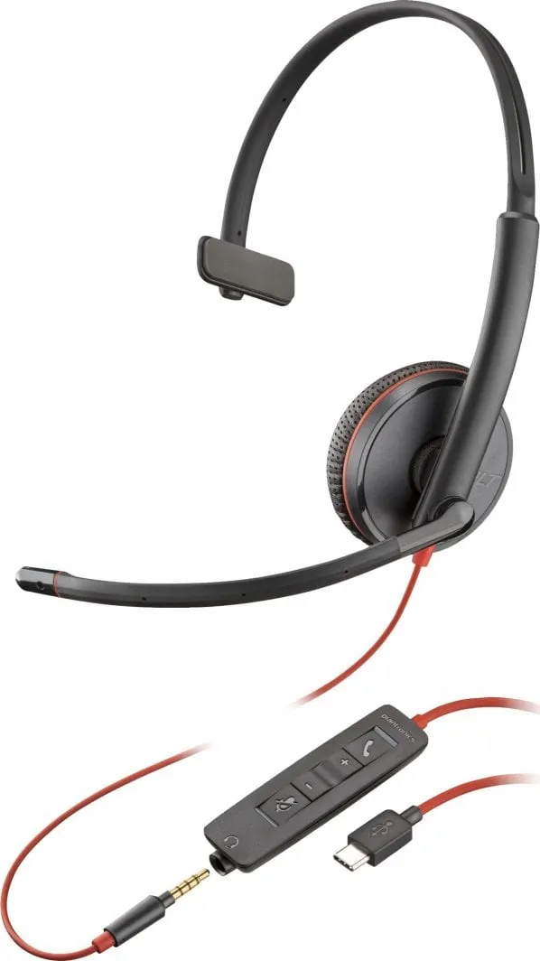 Kufje HP Poly Blackwire C3215, Monaural, të zeza - 2