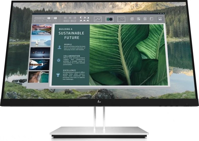 Monitor HP E24u G4, Full-HD, 23.8", 60Hz, i zi / i argjendtë - 1