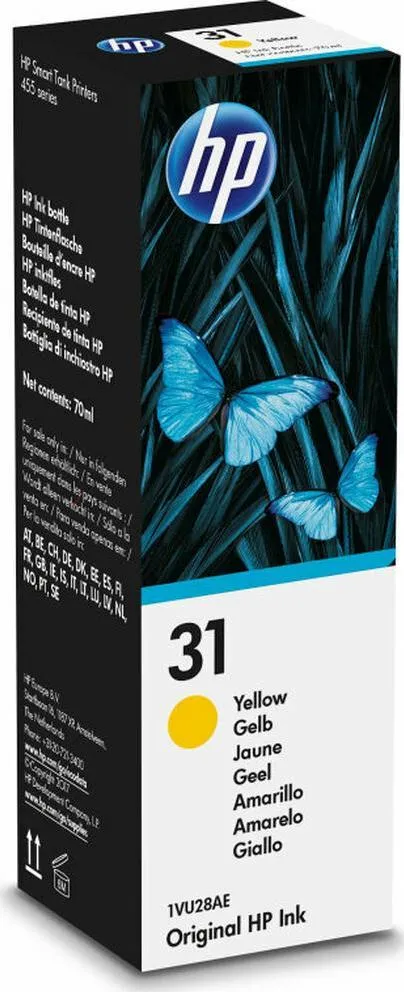 Ngjyrë për printer HP 1VU28AE 31 Original HP, 70 ml, e verdhë - 1