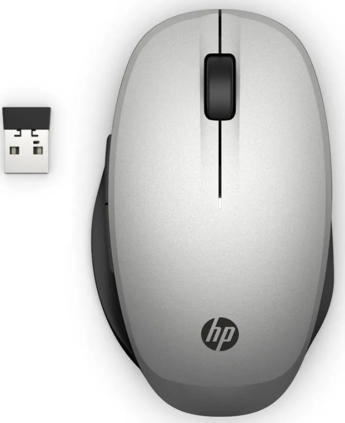 Maus HP Wireless, wireless, USB, i zi dhe i argjendtë - 1