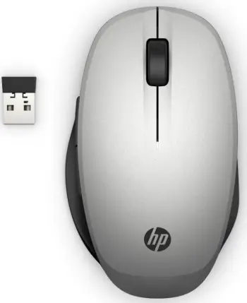 Maus HP Wireless, wireless, USB, i zi dhe i argjendtë