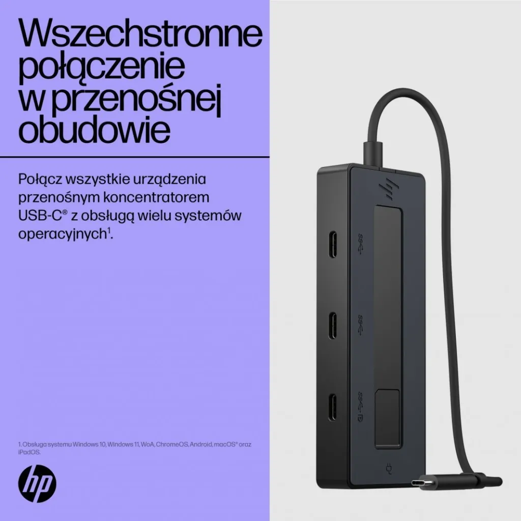 Stacion lidhës HP USB-C (6G843AA), 65W, 4K, i zi - 1