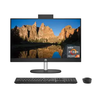 AIO HP 24-cr0005nh / Ryzen 5 7520U / 8GB / 512GB / 23.8 inch Full HD IPS / Integrated Graphics Kb+Mouse / Jet Black