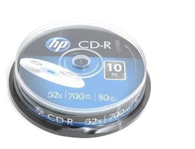 Disqe CD-R HP, 700MB 52x, 10 copë, HPCD10, të bardha - 1