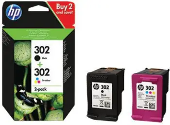 Toner dhe ngjyrë për printer HP, 302 Cart Combo, i zi dhe shumëngjyrësh