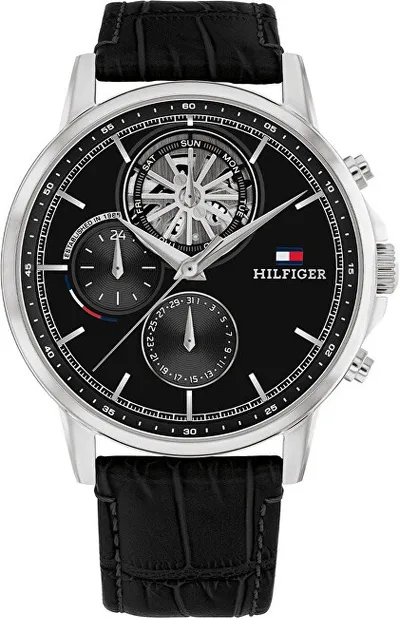 Orë dore për meshkuj Tommy Hilfiger, e zezë - 1