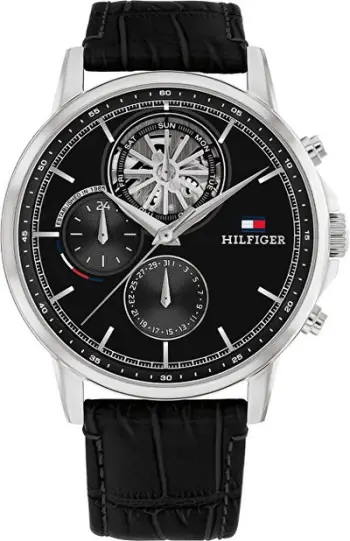 Orë dore për meshkuj Tommy Hilfiger, e zezë