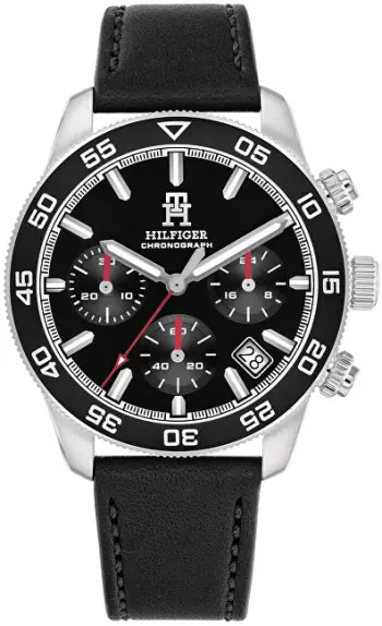 Orë dore për meshkuj Tommy Hilfiger TH85, e zezë