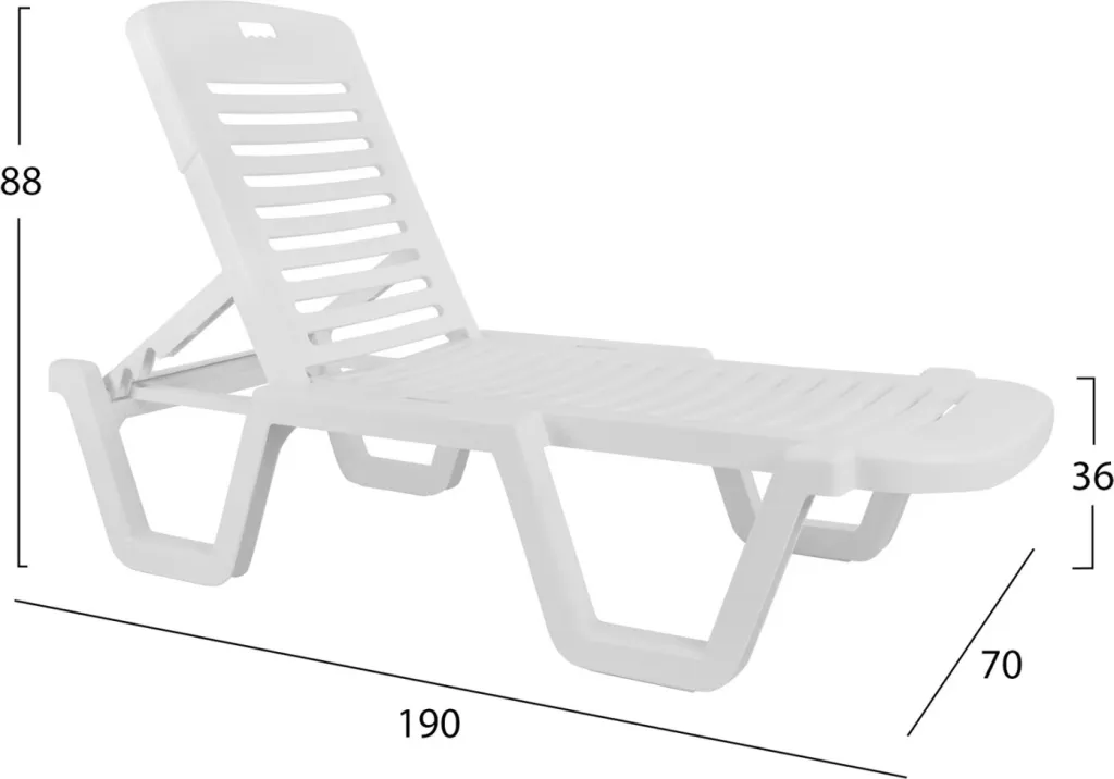Shezlong plazhi plastik, relaks, 70x190x36cm - 3
