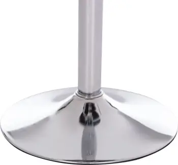 Karrige për bar ROSE, bazë dhe sustë kromi, lëkurë PU e zezë, 48x45x105cm, set prej 2 copash