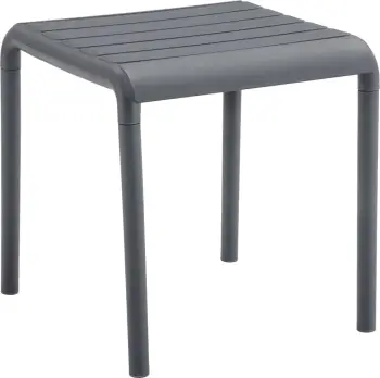 Tavolinë katrore për kafe për jashtë, polipropilen, ngjyrë gri, KORVER FH6335.03, 45x45x48cm
