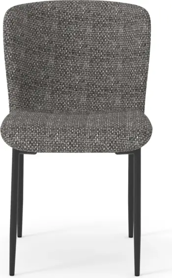 Karrige për dhomë ngrënieje, ngjyrë gri e errët, metal i zi, OBSESSION SM18101.02, 52x65x80cm
