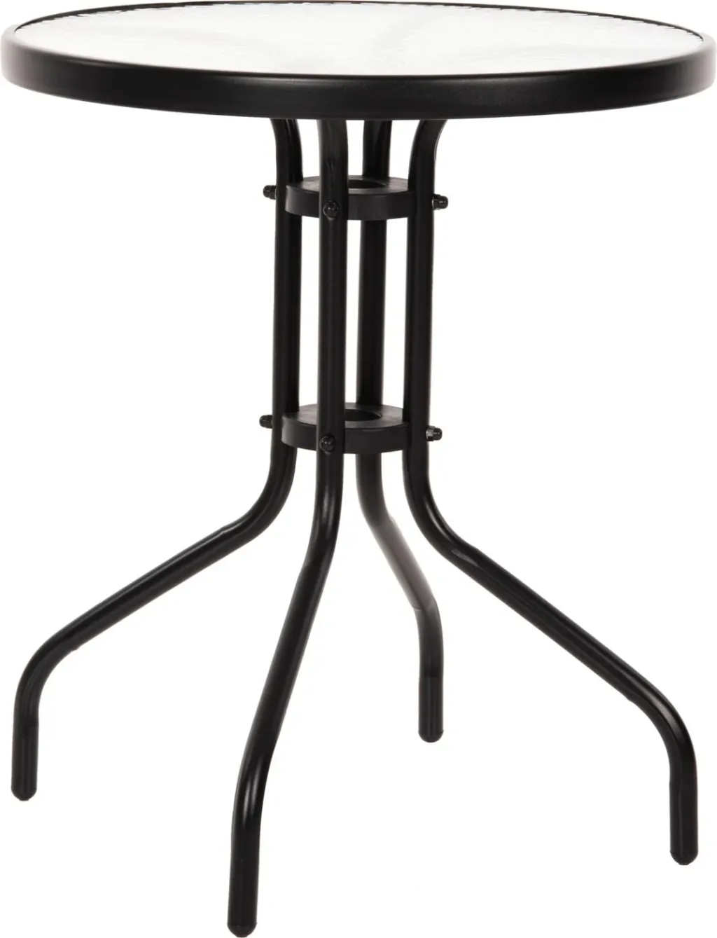 Tavolinë e rrumbullakët LIMA, metal i zi, sipërfaqe qelqi të kalitur, FH5079.03, Φ60x68 cm - 2