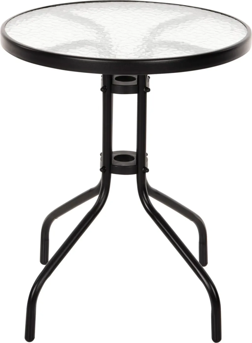 Tavolinë e rrumbullakët LIMA, metal i zi, sipërfaqe qelqi të kalitur, FH5079.03, Φ60x68 cm - 5