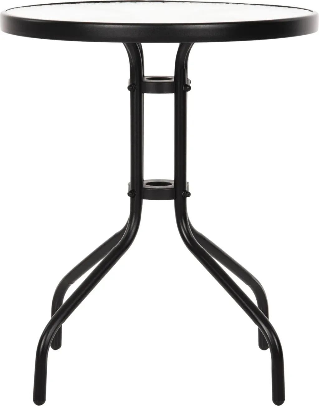 Tavolinë e rrumbullakët LIMA, metal i zi, sipërfaqe qelqi të kalitur, FH5079.03, Φ60x68 cm - 6