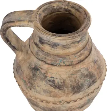 Vazo dekorative tavoline VERMO, terrakotë, ngjyrë krem-bezhë, Φ20x20.5cm