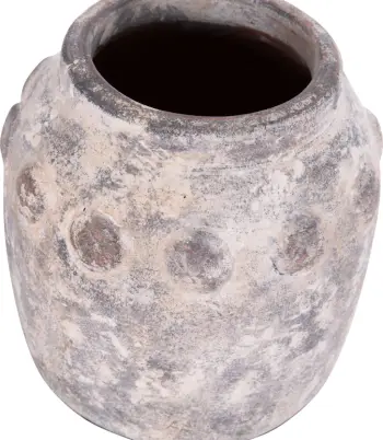 Vazo dekorative tavoline, terrakote, ngjyrë gri, VERMO FH4392, 20x19cm