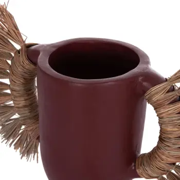 Vazo dekorative tavoline ALICA, terrakotë, ngjyrë maro, me bar të thatë, FH4668.06S, 55x19x34Hcm