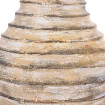 Vazo dekorative tavoline, terrakotë, ngjyrë bezhë e furçuar, VERMO FH4401, 27x30cm