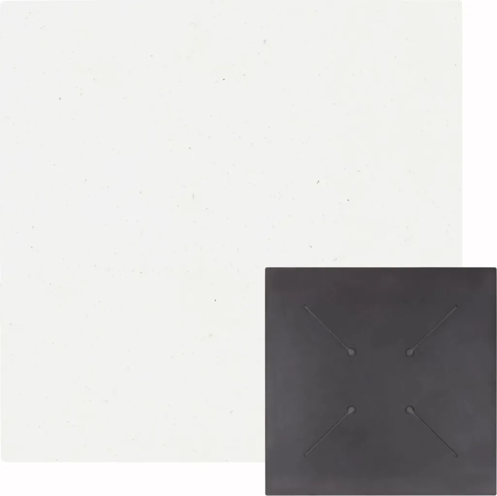 Sipërfaqe tavoline katrore HPL, e bardhë, 80x80cm, set prej 2 copësh - 1