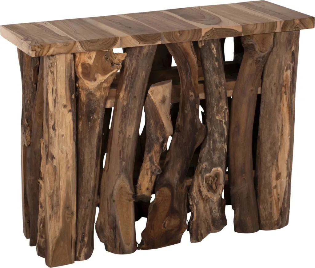 Konsol prej druri tik natyral, 100x35x75cm - 2