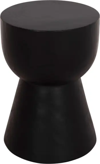 Stool i rrumbullakët Mamba, dru suar i fortë, ngjyrë e zezë, FH9901.12, 30x45cm