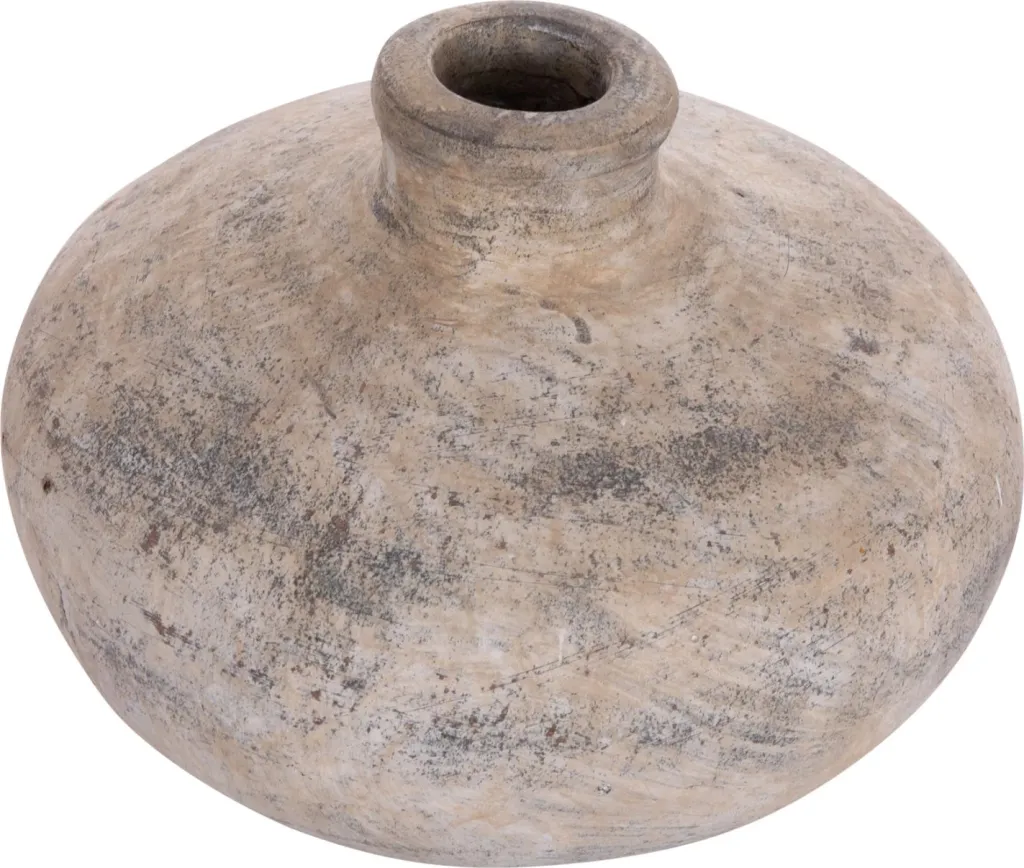 Vazo dekorative tavoline VERMO, terrakotë, ngjyrë ecru, Φ27x18cm - 5