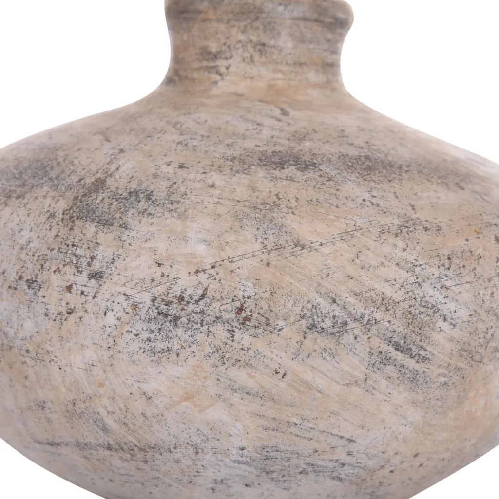 Vazo dekorative tavoline VERMO, terrakotë, ngjyrë ecru, Φ27x18cm - 6