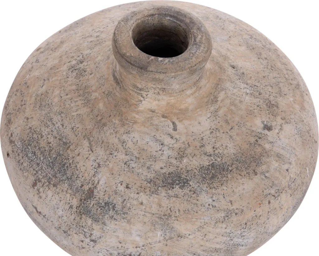 Vazo dekorative tavoline VERMO, terrakotë, ngjyrë ecru, Φ27x18cm - 7