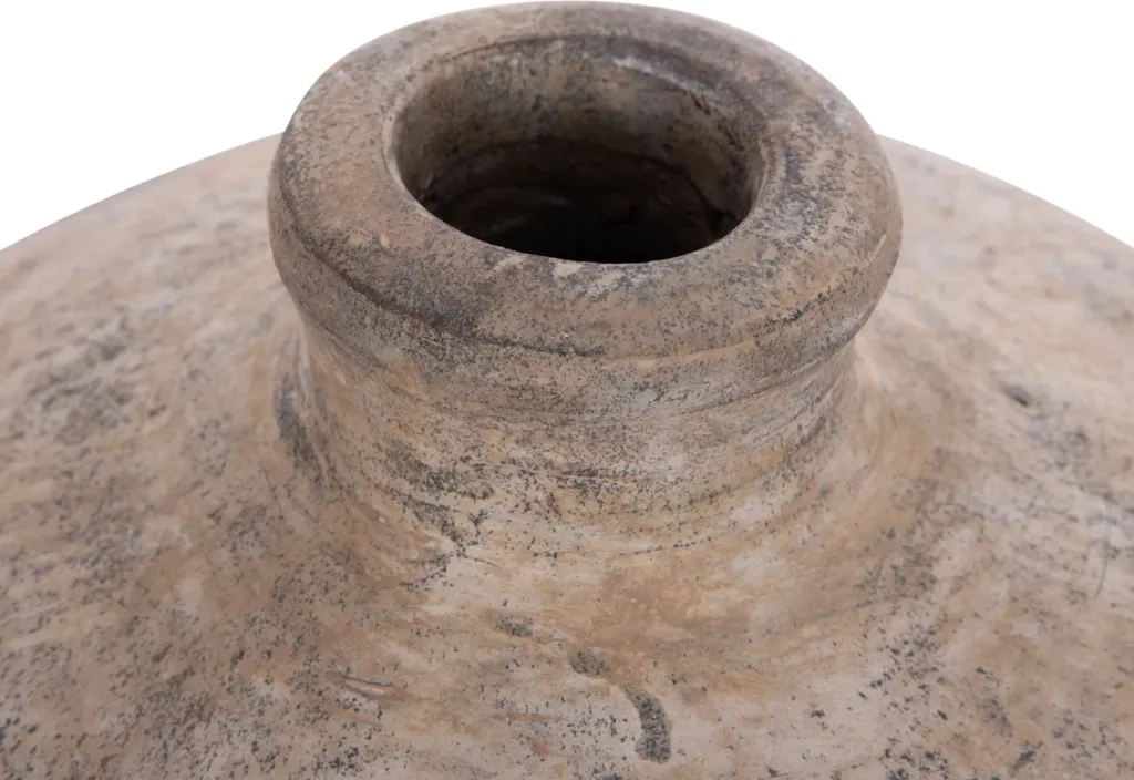 Vazo dekorative tavoline VERMO, terrakotë, ngjyrë ecru, Φ27x18cm - 8
