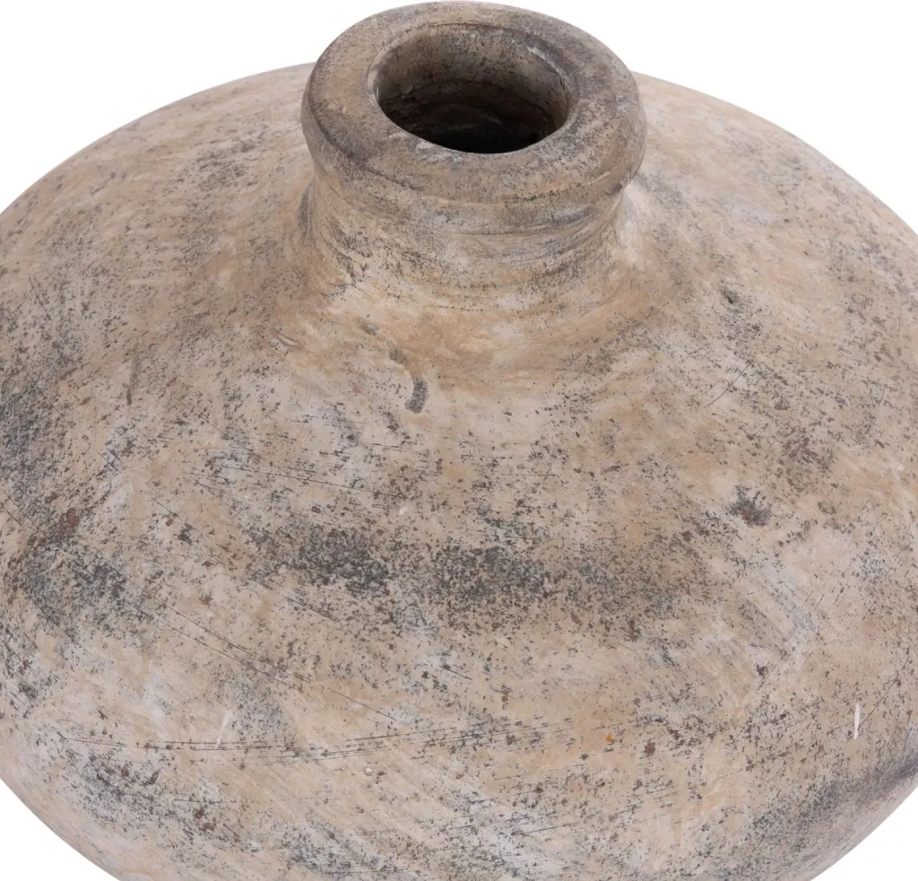 Vazo dekorative tavoline VERMO, terrakotë, ngjyrë ecru, Φ27x18cm - 9