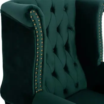Fotelje Polina, kadife ngjyrë selvi, stil Chesterfield, FH0053.03