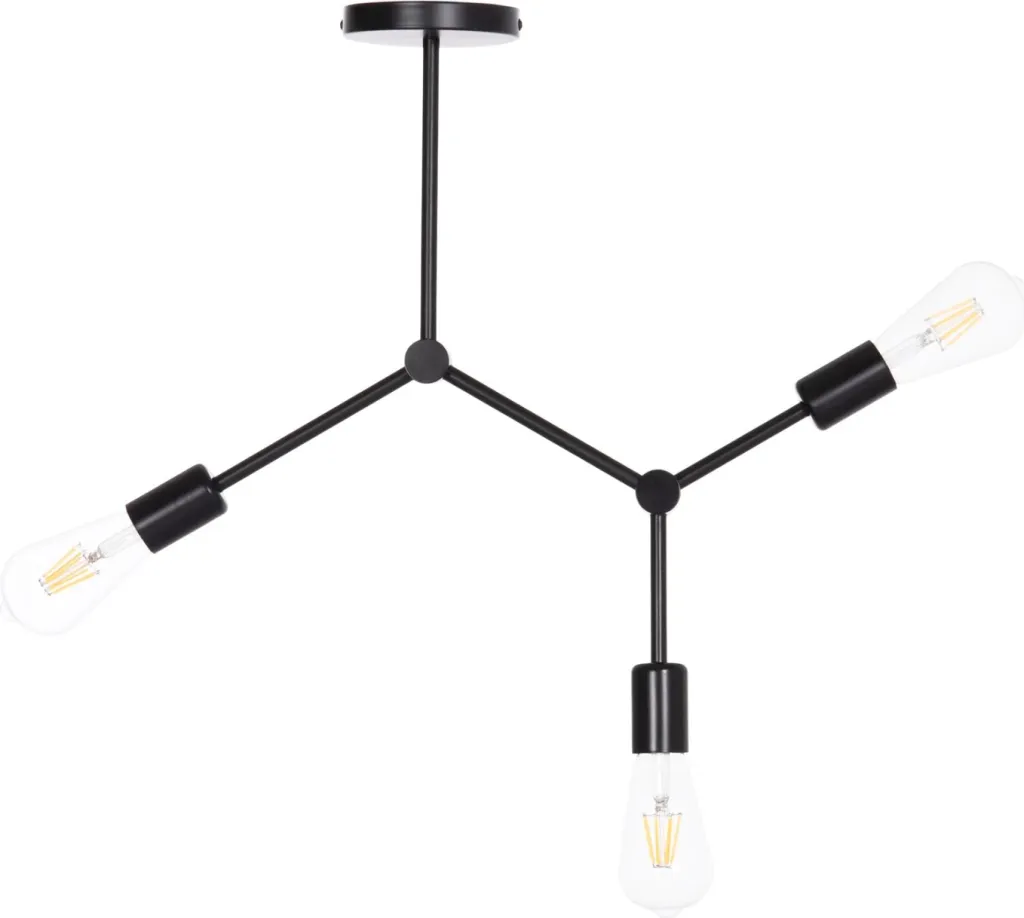 Llambë tavani me 3 drita, metal i zi, LIGHTY FH7404.11, 52x5x48cm - 4
